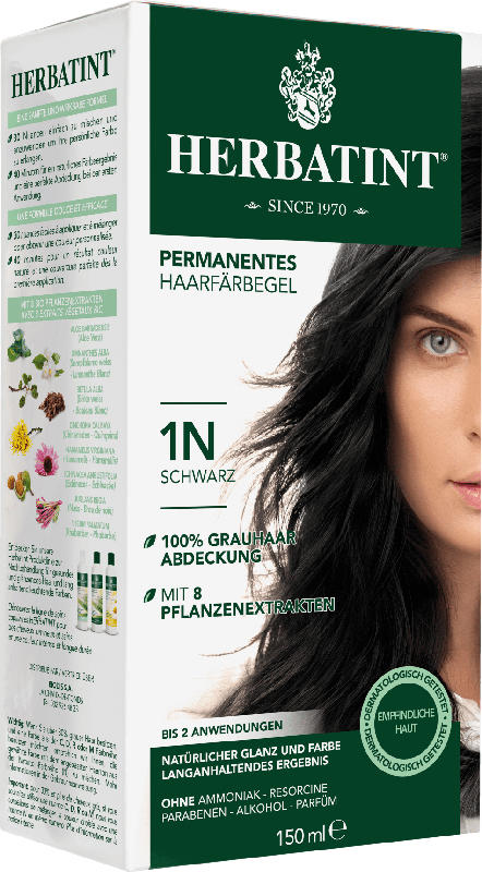 Herbatint Haarfarbe Gel Schwarz 1N