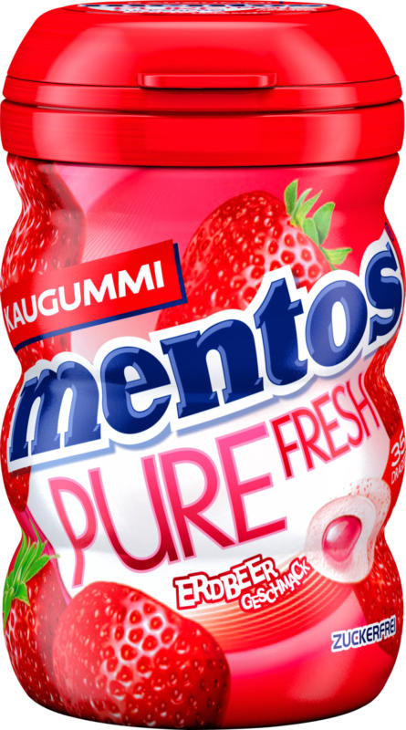 Mentos Kaugummi Pure Fresh Erdbeere, zuckerfrei (35 Stück)