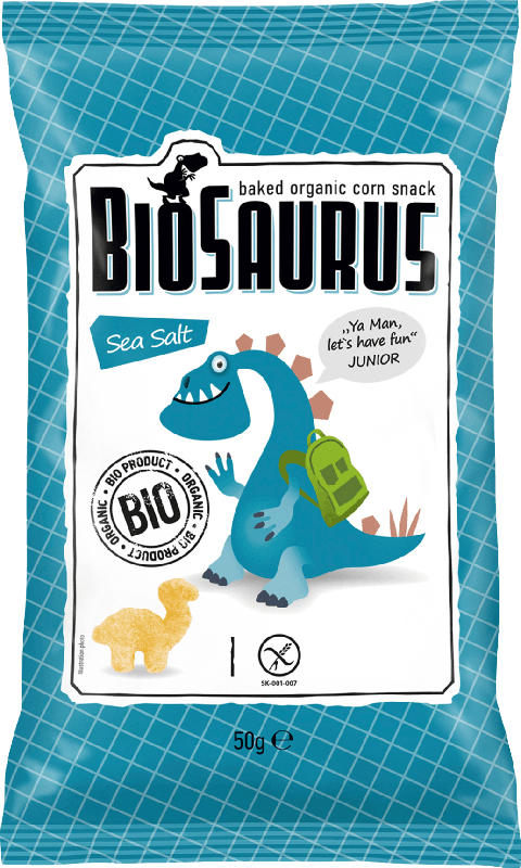BioSaurus Snack gebackener Bio-Mais Sea Salt