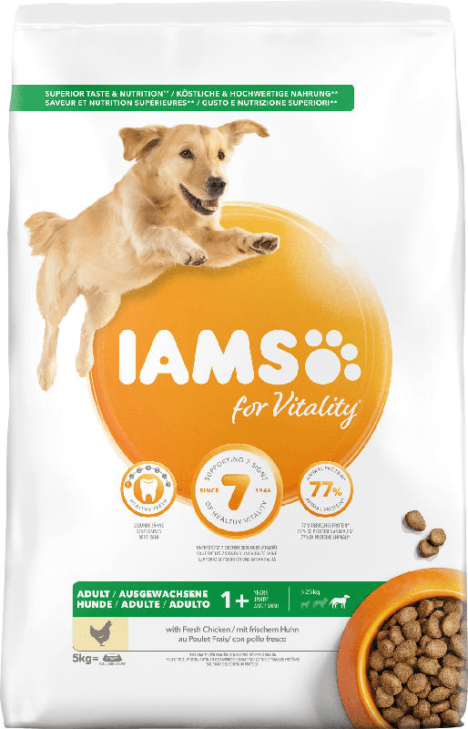 IAMS Trockenfutter für Hunde, Adult, Huhn für große Hunde
