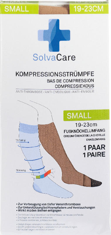 SolvaCare Kompressionsstrümpfe Größe S beige