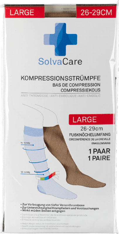 SolvaCare Kompressionsstrümpfe Größe L beige