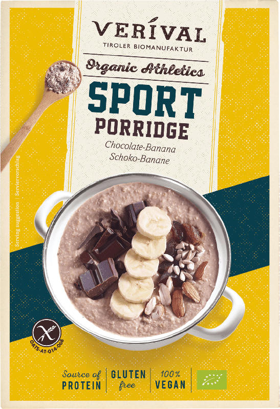 Verival Porridge, Sport-Porridge Schoko-Banane, glutenfrei