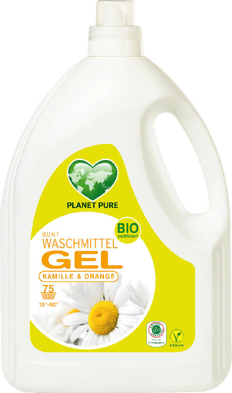 Planet Pure Bio Waschmittel Gel Bunt Kamille Orange