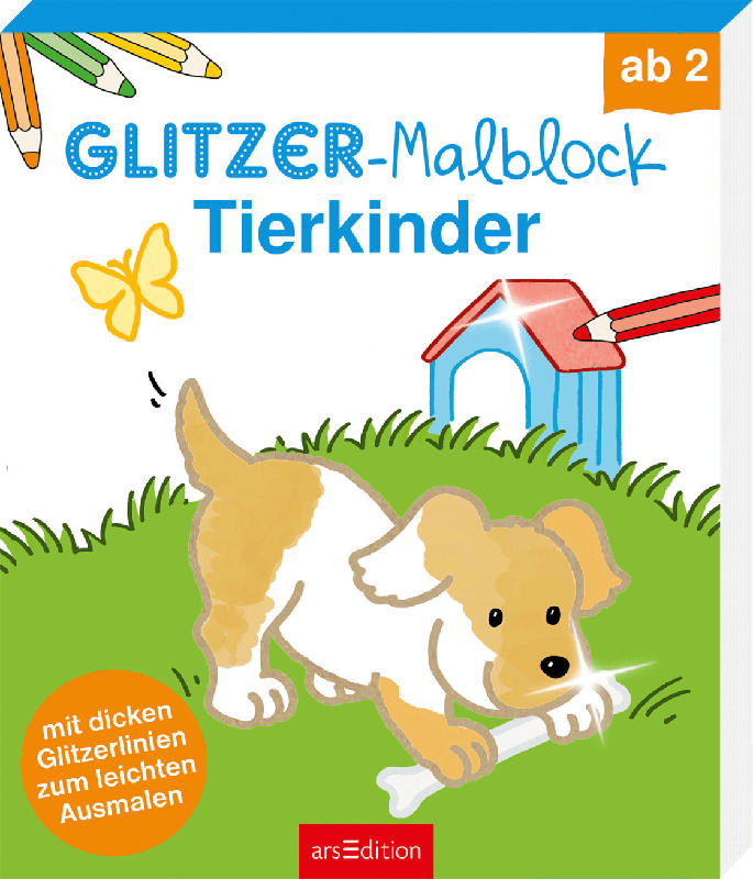 Ars Edition Glitzer-Malblock Tierkinder
