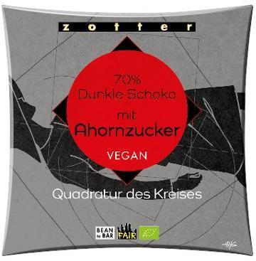 Dunkle Schoko 70% mit Ahornzucker