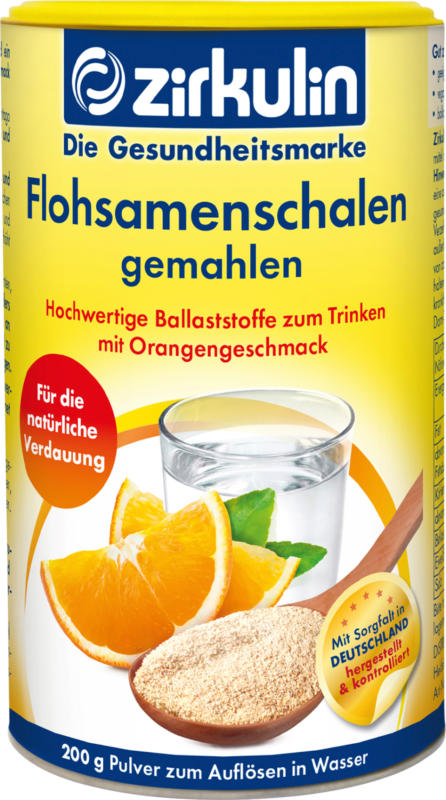 Zirkulin Flohsamenschalen gemahlen mit Orange