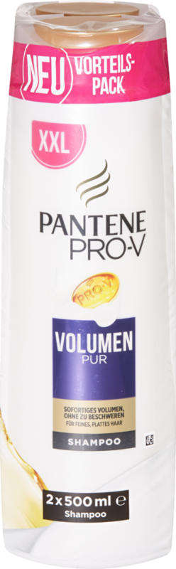 Pantene Pro-V Shampoo, Volumen pur, 2 x 500 ml