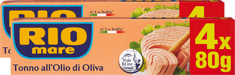 Thon Rio Mare, à l’huile d’olive, 2 x 4 x 80 g