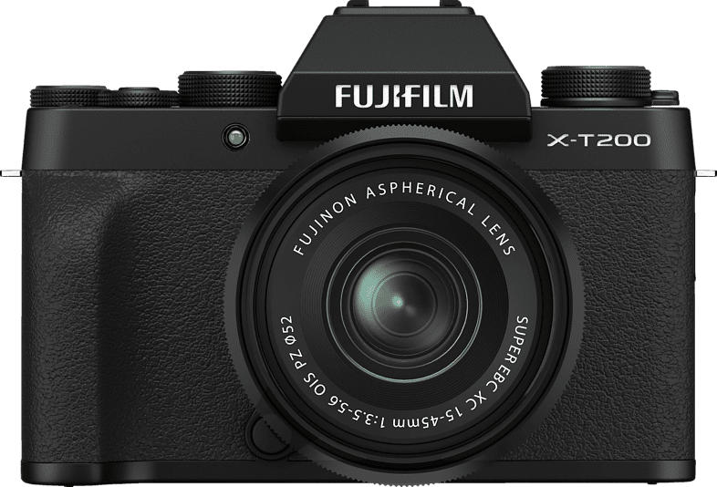 FUJIFILM X-T200 Kit Systemkamera 24.2 Megapixel Megapixel mit Objektiv 15-45 mm , 8.9 cm Display Touchscreen, WLAN