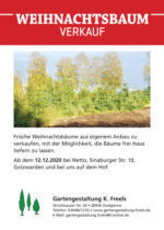 Gartengestaltung K. Freels Weihnachtsbaumverkauf - bis 14.12.2020