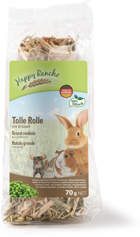 Happy Rancho Nagersnack Tolle Rolle mit Erbsen 70g