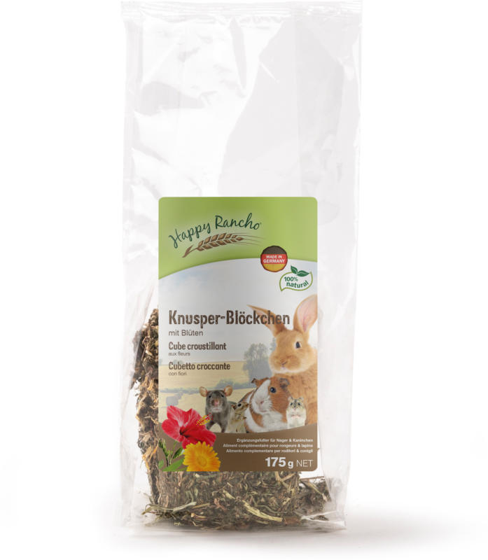 Happy Rancho Nagersnack Knusper-Blöckchen mit Blüten 175g
