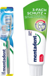 Mentadent Zahnbürste Tecnic Clean oder Zahncreme Basis