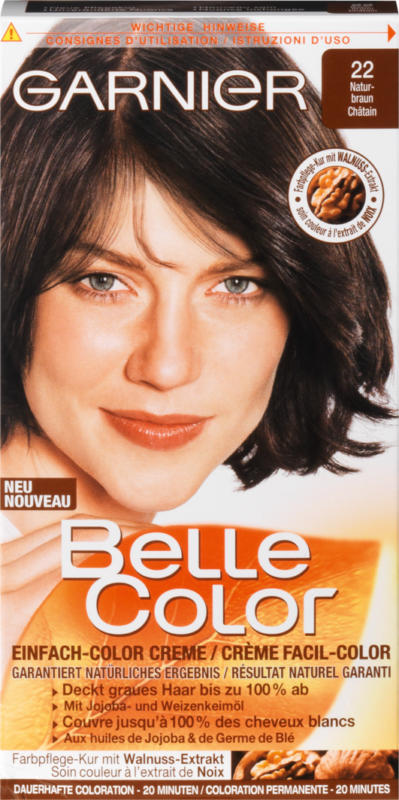 Coloration Belle Color Garnier, 22 Châtain, 1 emballage