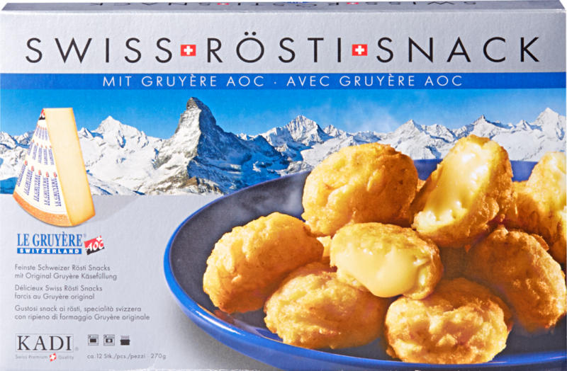 Swiss Rösti Snack, farcis au Gruyère, 270 g