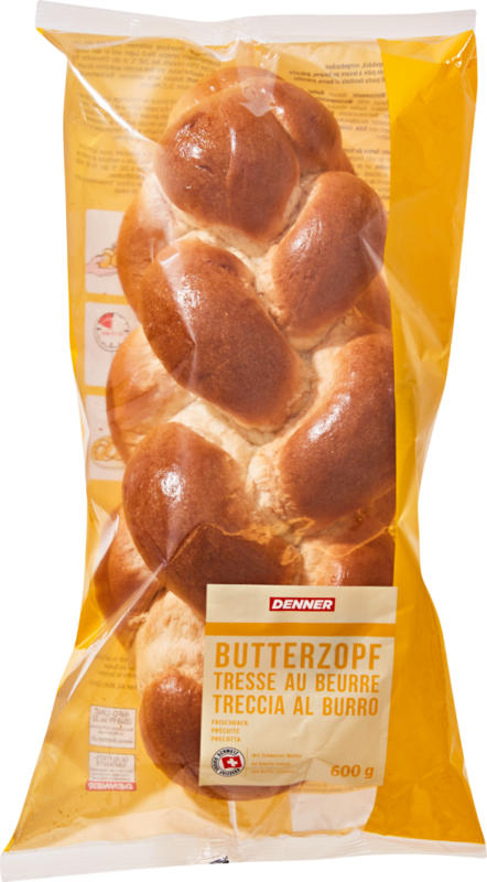 Tresse au beurre précuite Denner, 600 g