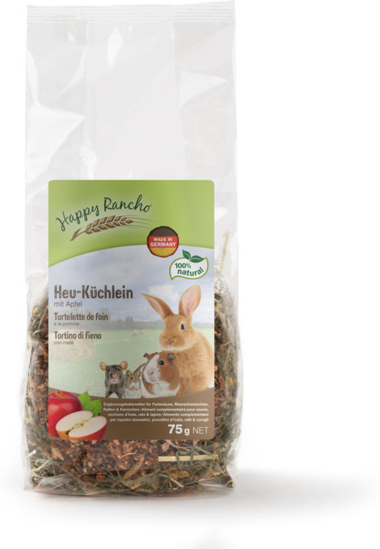 Happy Rancho Nagersnack Heu-Küchlein Apfel 75g