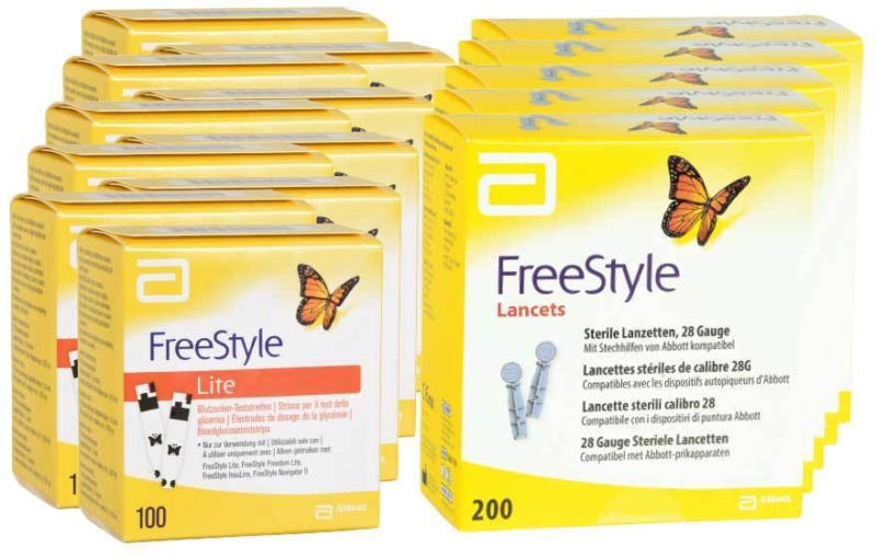 Abbott FreeStyle Lite strisce reattive 10 x 100 + 5 x 200 FreeStyle lancette -