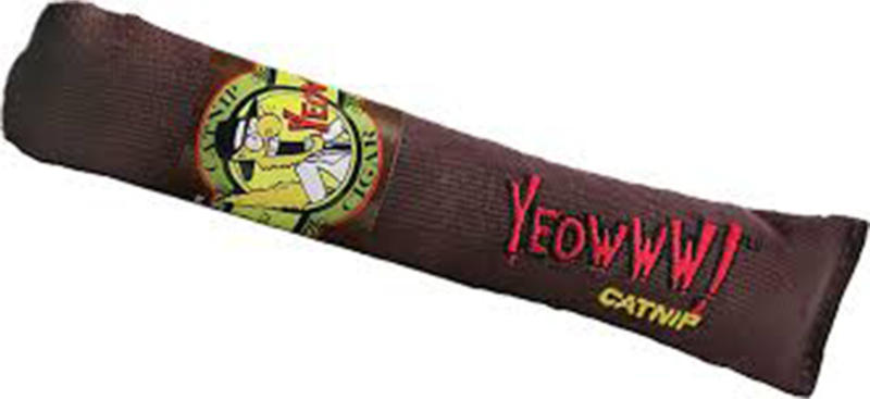 Yeowww Jouet pour chat cigare brun avec népète 18cm