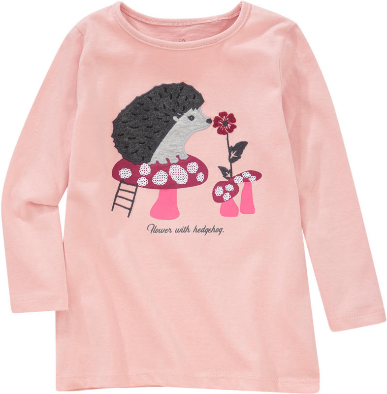 Mädchen Langarmshirt mit Igel-Applikation (Nur online)
