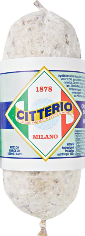 Salami Milano Bindone Citterio, Italie, env. 300 g, les 100 g