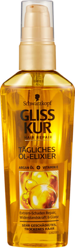 Gliss Kur Schwarzkopf, Olio prezioso riparatore per capelli, 75 ml