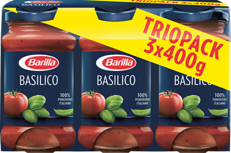 Barilla Sauce Basilico, 3 x 400 g