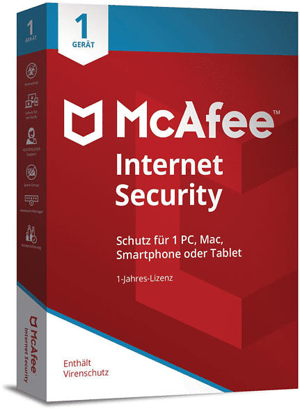 McAfee Internet Security 1 Gerät - 1 Jahr 2021 (Code in a Box)