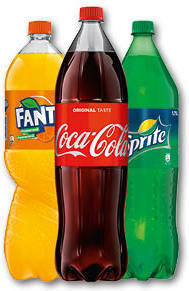 COCA COLA, FANTA, SPRITE, KINLEY TONIC 1,5-1,75L