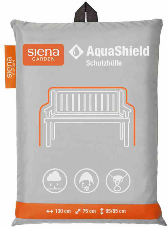 Schutzhülle „AquaShield“ für 2er-Bank, 130x75x65/85 cm, hellgrau