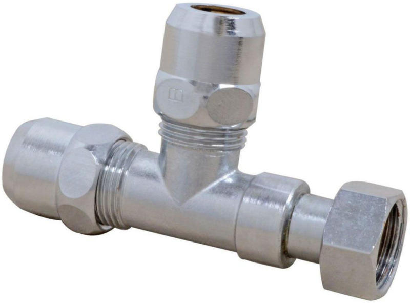 T-Verschraubung 3/8" IG x 10 x10 mm, verchromt