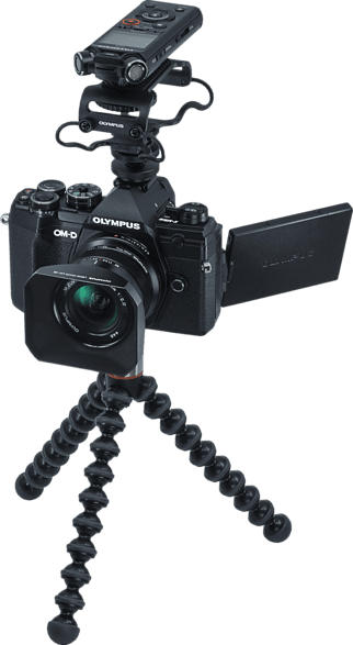 OLYMPUS E-M5III 12mm F2.0 Vlogger Kit + LS-P4 Spiegellose Systemkamera 20.4 Megapixel Megapixel mit Objektiv 12mm , 7.6 cm Display