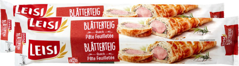 Leisi Quick Blätterteig, eckig, 2 x 550 g