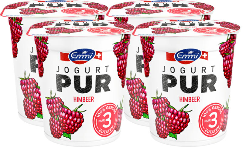 Yogourt pur Emmi, Framboise, 4 x 150 g