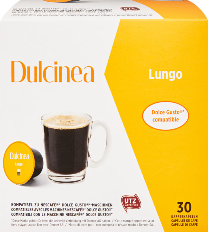 Dulcinea Kaffeekapseln Lungo, kompatibel zu Nescafé Dolce Gusto-Maschinen, 30 Kapseln