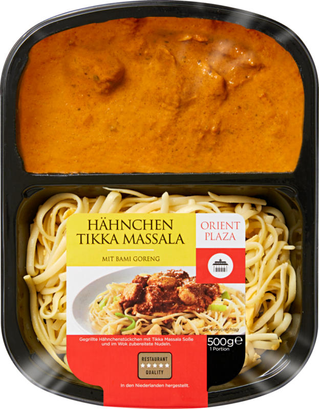 Orient Plaza Poulet mit gebratenen Nudeln, Tikka Masala, 500 g
