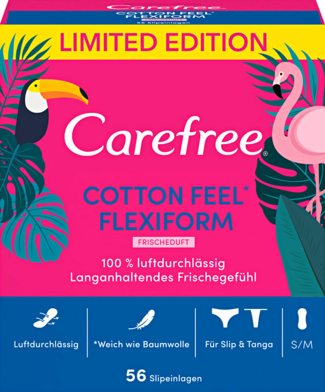 Carefree Slipeinlagen, Cotton Feel Flexiform, luftdurchlässig, 56 Stück