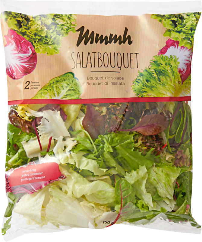 Bouquet de salade Mmmh, Provenance indiquée sur l’emballage, prêt à consommer, 150 g