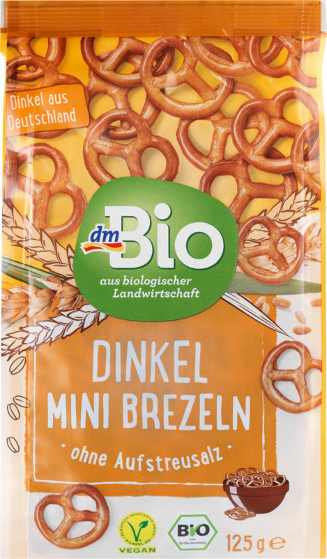 dmBio Snack, Mini Brezeln, Dinkel, salzfrei