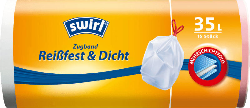 Swirl Müllbeutel mit Zugband 35 l
