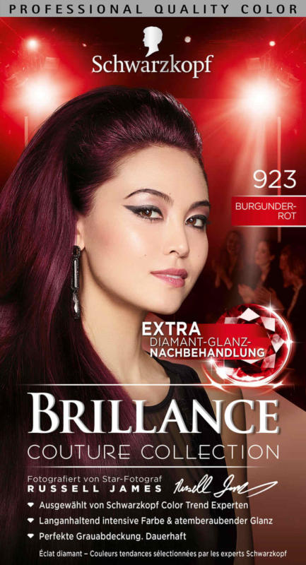 Schwarzkopf Brillance Haarfarbe Couture Collection Burgunderrot 923