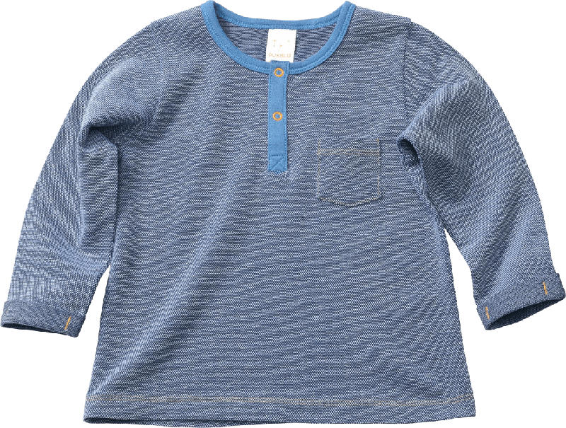 PUSBLU Kinder Langarmshirt, Gr. 98, in Baumwolle, blau
