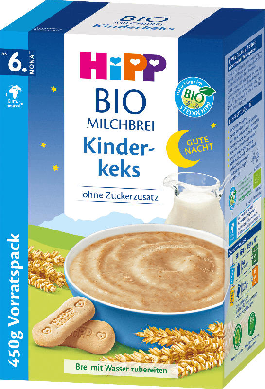 Hipp Abendbrei Milch Gute Nacht Bio Kinderkeks ab 6.Monat