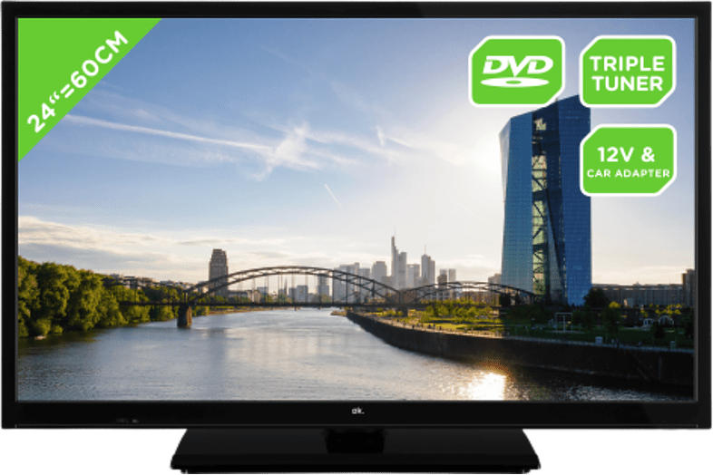 ok. OLE 24850HV-TB DVD 24 Zoll HD-ready TV mit DVD-Player; LED TV mit 5 Jahre Geräteschutz