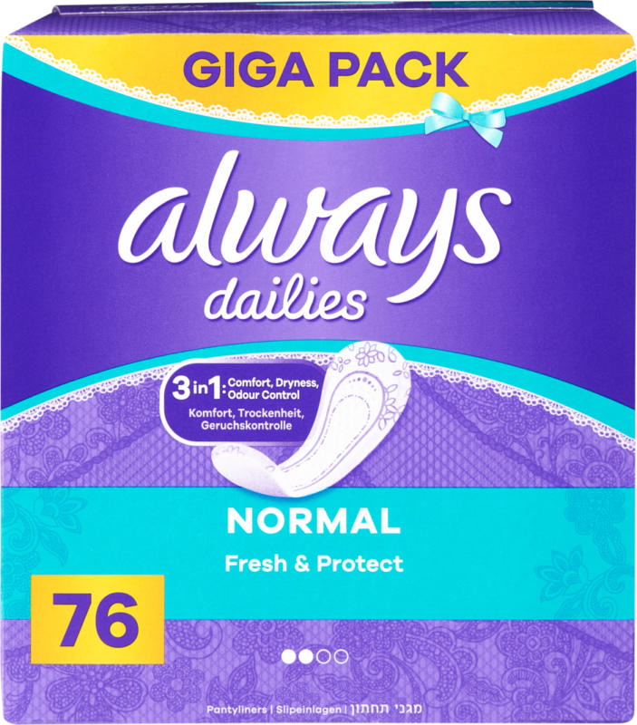 Salvaslip Fresh & Protect Always, Normal, 76 pezzi