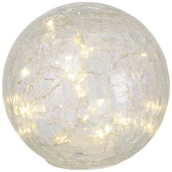 LED-Glas-Kugel in toller Crack-Optik, Ø ca. 15cm