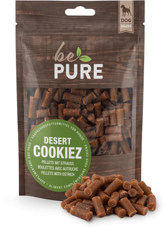 bePure Friandises pour chiens Desert Cookiez Autruche 150g