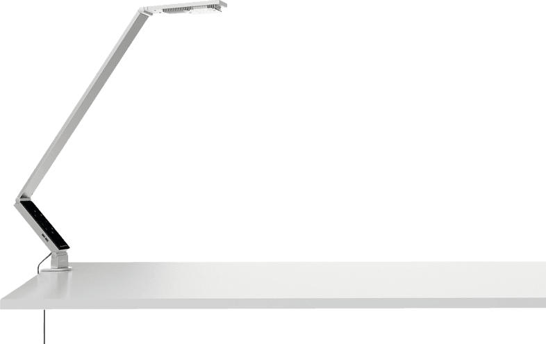 LUCTRA Table Pro Linear mit Klemme Schreibtischleuchte, Aluminium