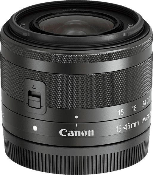 CANON EF-M 15 mm-45 mm f/3.5-6.3 EF-M, IS, STM (Objektiv für Canon M-Mount, Graphit-Grau)